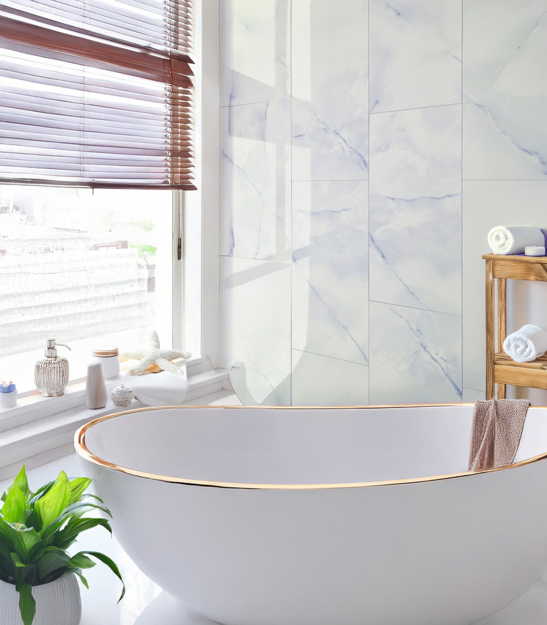 Mirage Blue Gloss Onyx Effect Ceramic 30x60cm
