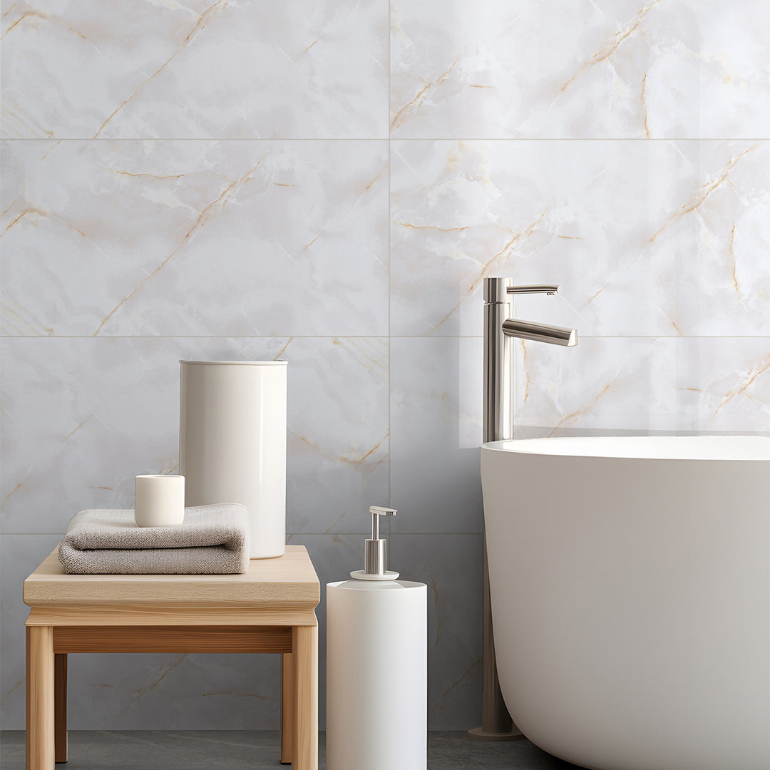 Mirage Gold Gloss Onyx Effect Ceramic 30x60cm