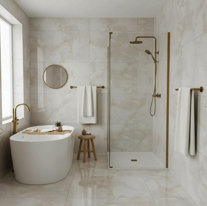 Mirage Silk Gold Onyx Effect Polished Porcelain 60x120cm