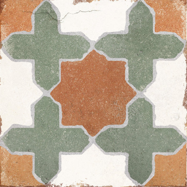 Moroccan Cruz Pattern Porcelain 20x20cm