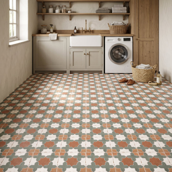 Moroccan Cruz Pattern Porcelain 20x20cm