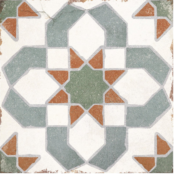 Moroccan Estrella Pattern Porcelain 20x20cm