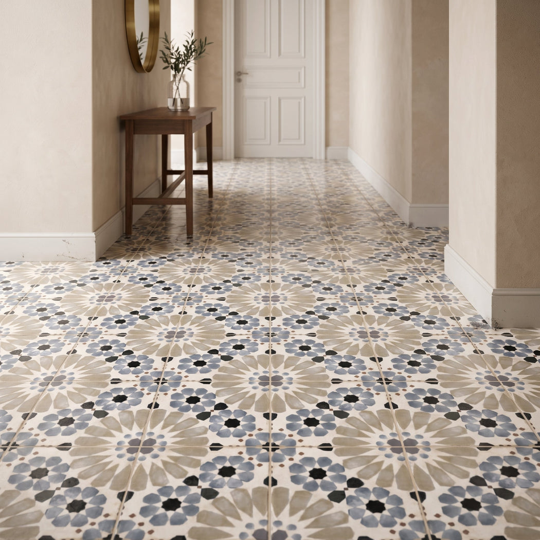 Moroccan Petalo Blue Porcelain 20x20cm