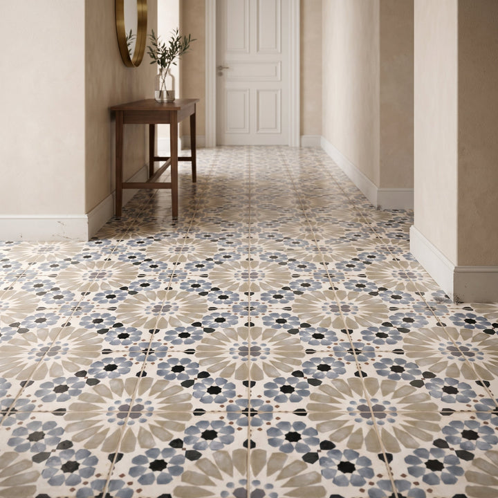 Moroccan Petalo Blue Porcelain 20x20cm