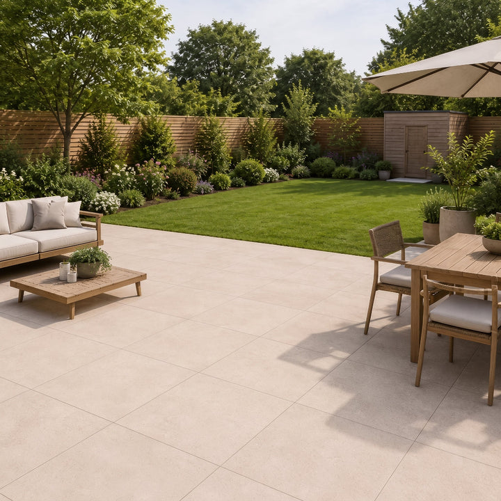 Saray Bone 2cm Stone Effect Outdoor Porcelain 80x80cm