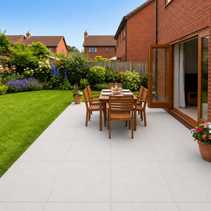 Saray White 2cm Stone Effect Outdoor Porcelain 80x80cm