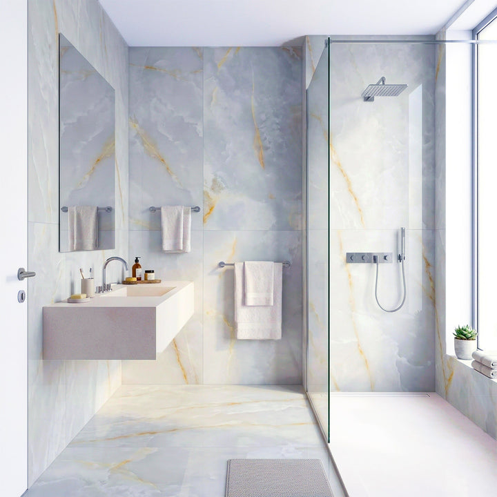 Selma Sky Onyx Effect Polished Porcelain 60x120cm