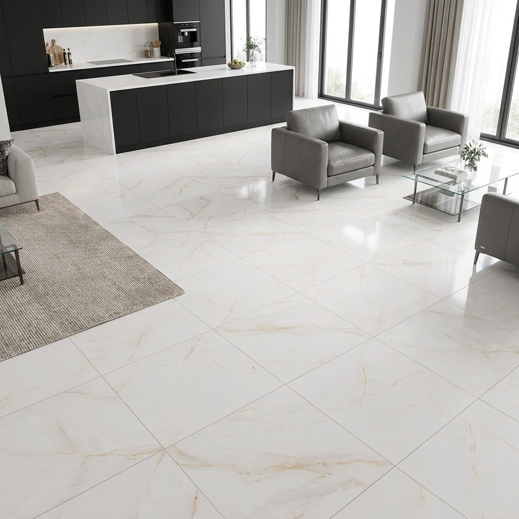 Mirage Silk Gold Onyx Effect Polished Porcelain 60x60cm