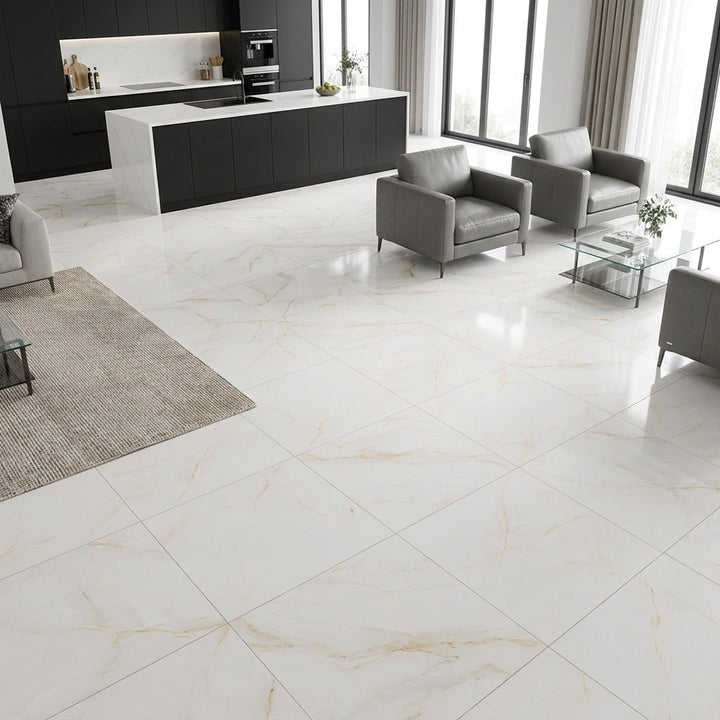 Mirage Silk Gold Onyx Effect Polished Porcelain 60x60cm