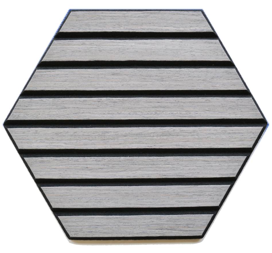 Acoustic Silver Hex Self Adhesive 26x30cm