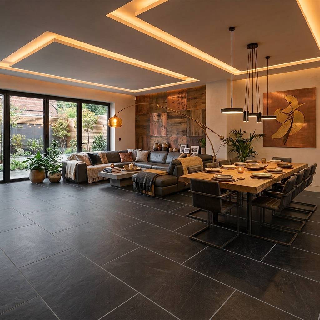 Slate Rock Black Stone Effect Porcelain 59.5x120cm