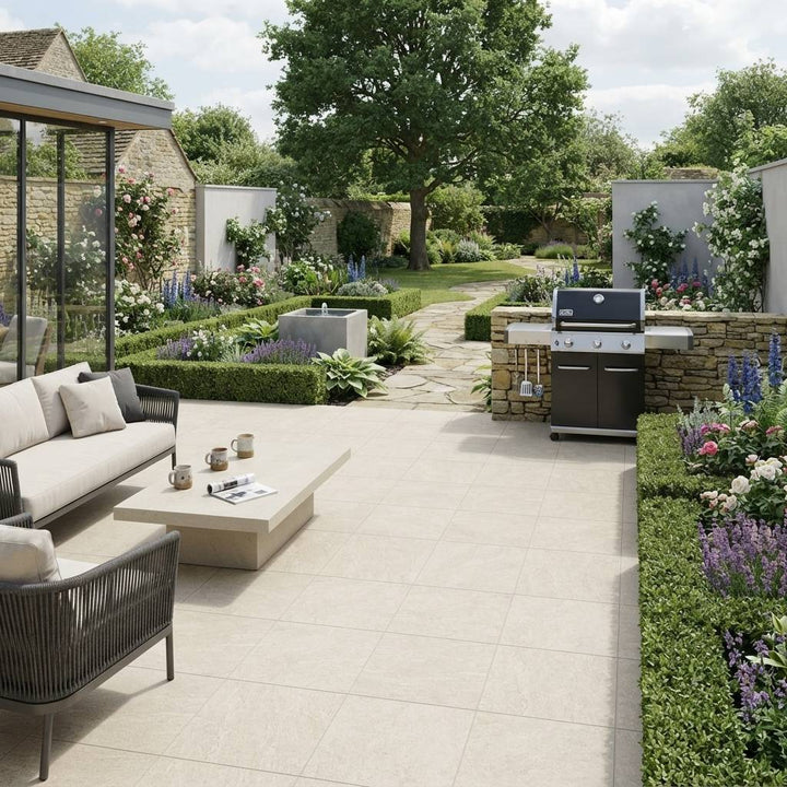 Slate Rock Bone 2cm Outdoor Porcelain 59.2x59.2cm