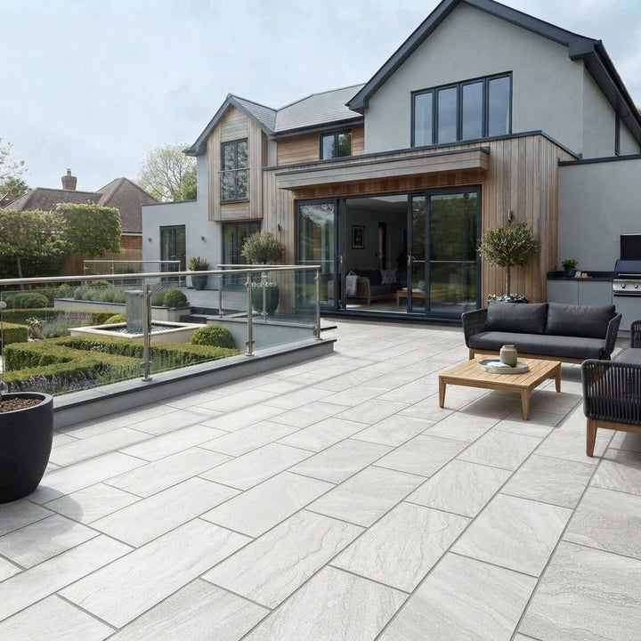 Slate Rock White 2cm Outdoor Porcelain 59.2x120cm