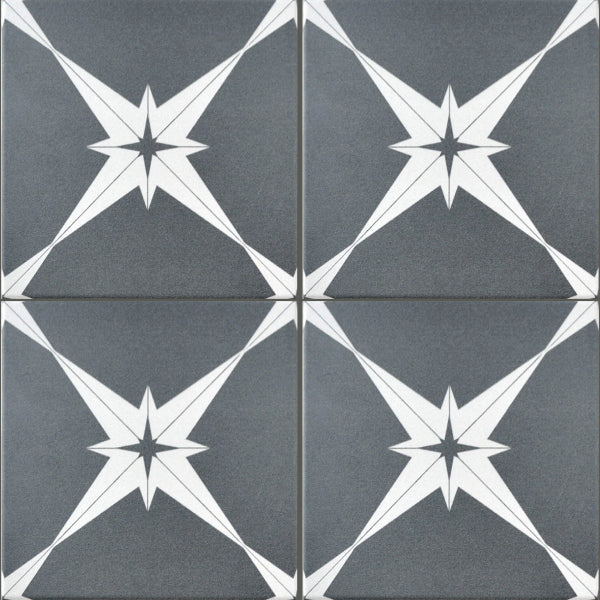 Star Black Pattern Porcelain 45x45cm