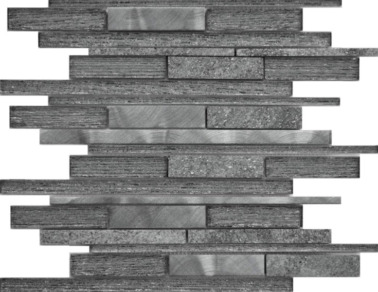 Strato Black Strip Mosaic 30.6x30.6cm