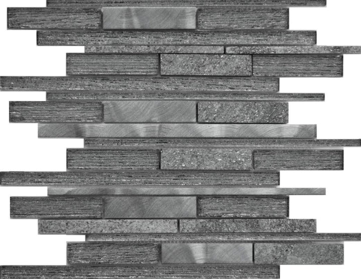 Strato Black Strip Mosaic 30.6x30.6cm