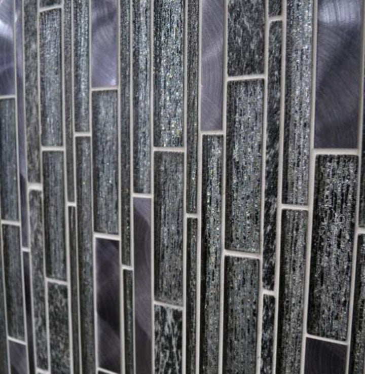 Strato Black Strip Mosaic 30.6x30.6cm