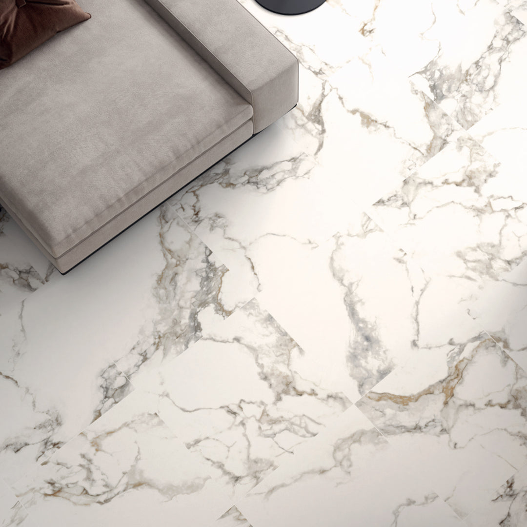 Stria Satin Marble Effect Porcelain 59.5x59.5cm