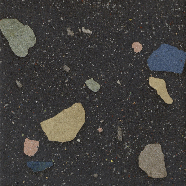 Venetian Black Terrazzo Pattern Porcelain 20x20cm