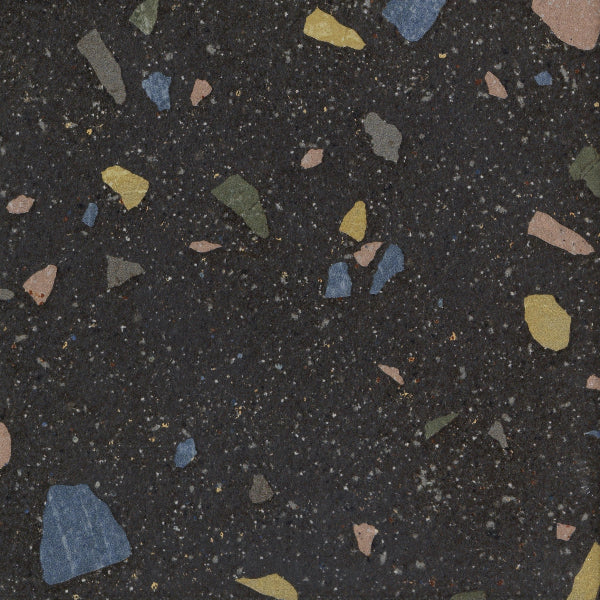Venetian Black Terrazzo Pattern Porcelain 20x20cm