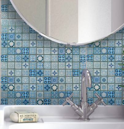 Vintage Blue 2.3cm Mosaic 30x30cm