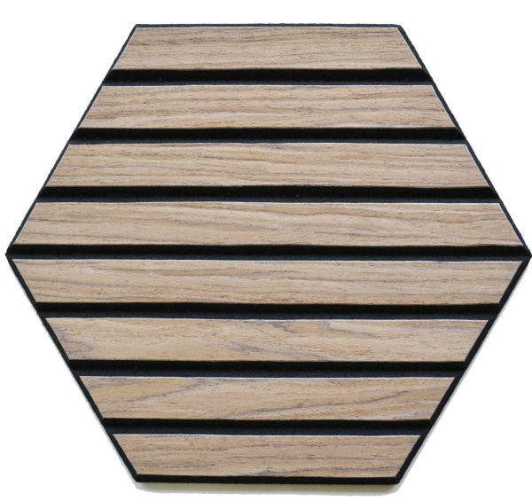 Acoustic Walnut Hex Self Adhesive 26x30cm