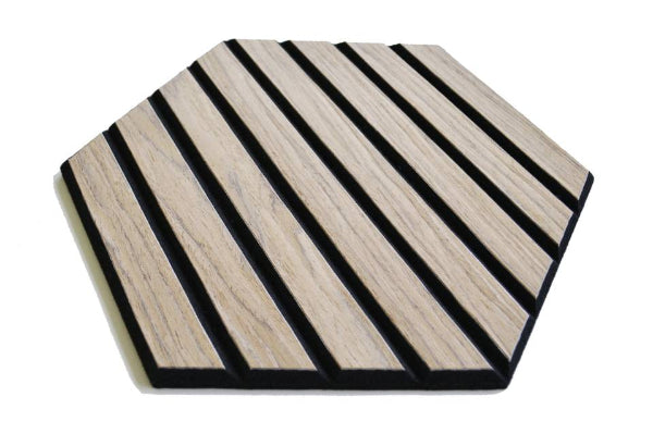 Acoustic Walnut Hex Self Adhesive 26x30cm