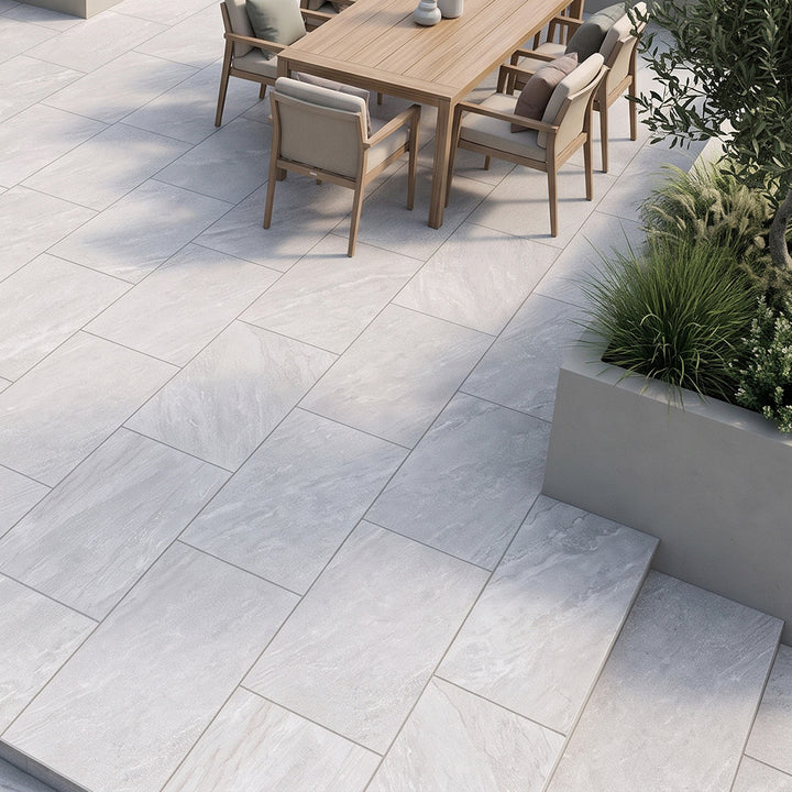Walton White 2cm Stone Effect Outdoor Porcelain 60x90cm