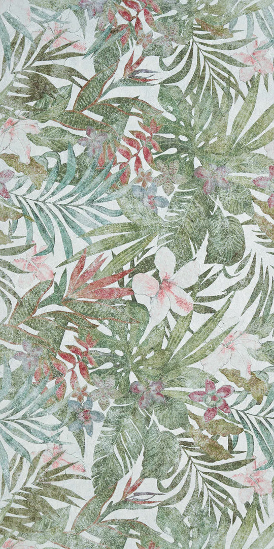 Caribbean Floral White Porcelain 60x120cm